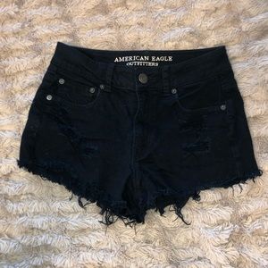 American Eagle Hi-Rise Black Festival Shorts